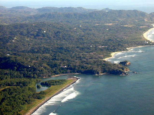 Coastal view. Nosara, Pelada and Guiones beaches.